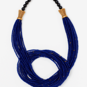 Collier Perles Bleu Multi-Rangs