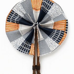 Éventail Motif Gris Orange